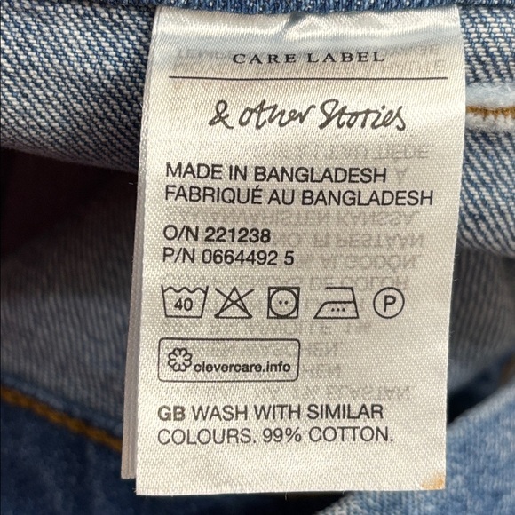 & Other Stories Blue Wide Leg Patch Front Pockets Jeans Size 28 - Picture 8 of 8